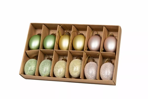 Ägg/Häng Glas Mix Pastell 12-pack Påskägg multifärg multicolor