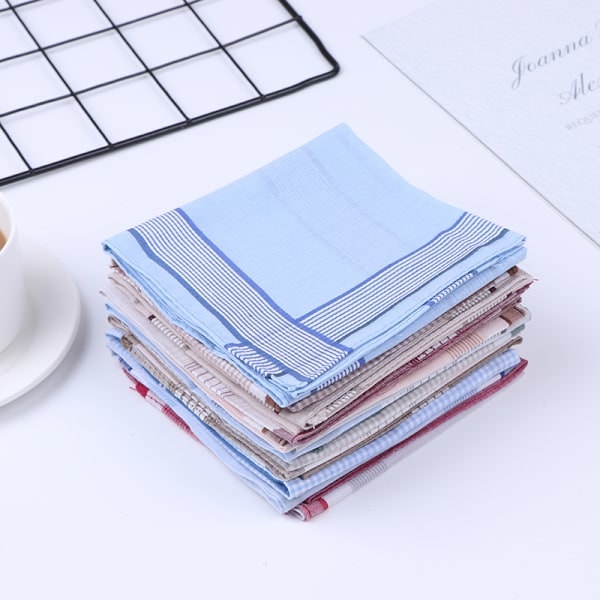 Low Price Promotion! 12 Pcs Men's Fabric Handkerchiefs