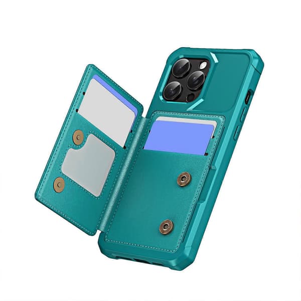 Horisontellt Flip Kortfack Läder Telefonfodral For iPhone 15 Pro