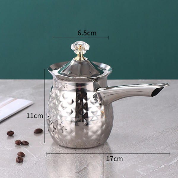 Turkiska Kaffekannor Livsmedelsklassad Multifunktionell Smältkanna för Smör för Att Värma Mjölk Silver Silver 200Ml