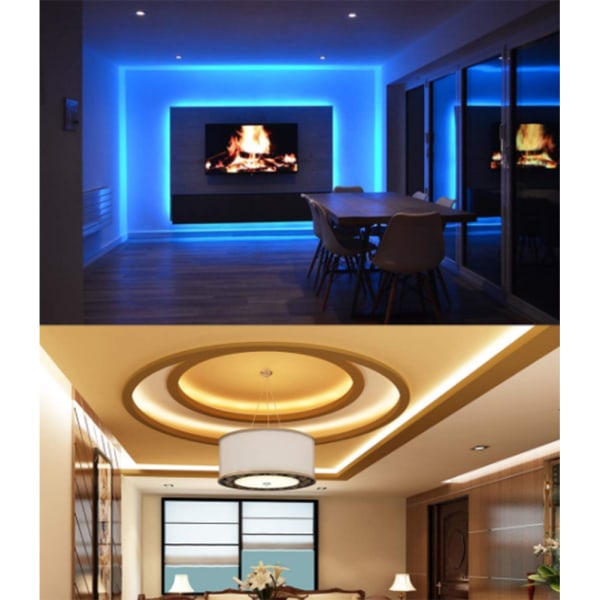 5M LED RGB-ljus Uppladdningsbar ljusrem med fjärrkontroll Inredning i sovrummet inomhus