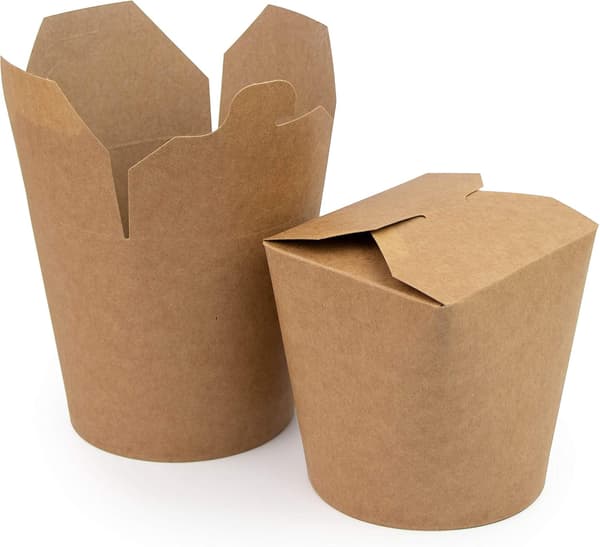 Brown Paper Boxes, 50-pack, 780 ml - Disposable Food Packaging