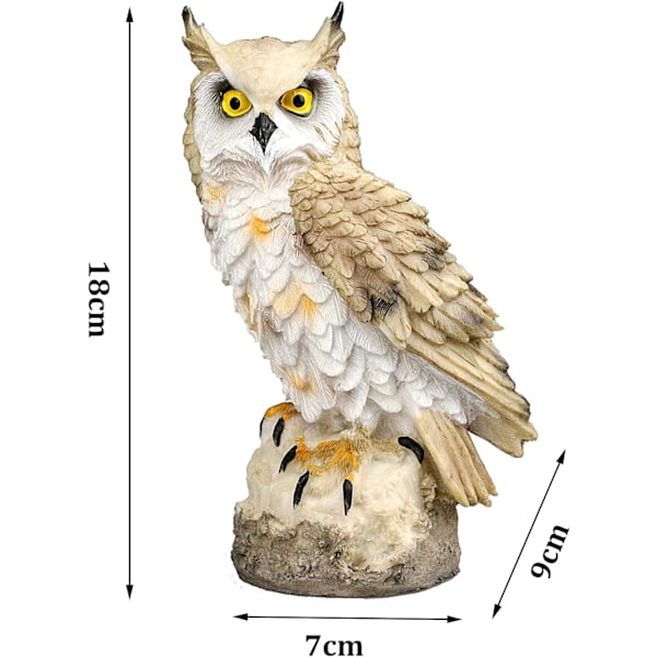 Trädgårdsdekoration Uggla Dekoration Trädgårdspresenter för Kvinnor Hartsmaterial Samling Uggla Prydnader för Hemträdgårdsstatyer Utomhusdjur Duvbeständig