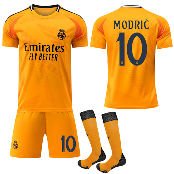 Kampanj till lågt pris! 24-25 Real Madrid Bortaställ Barn Vuxen Ny Säsong Senaste Fotbollströjor Kit No.10 Modric No.10 Modric No.10 Modric L