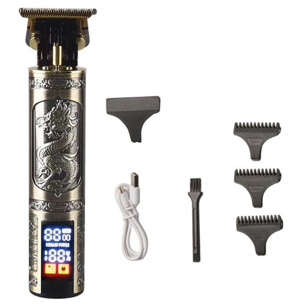 Högkvalitativ Professionell LED Rakapparat / Trimmer för Skägg