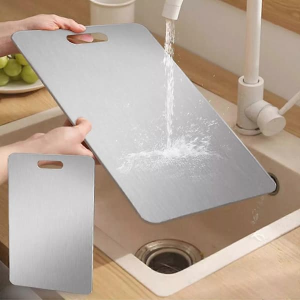 Titanium Cutting Board Double-Sided Kitchen Board in Titanium 24 x 15cm