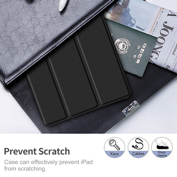 Yhteensopiva Samsung Galaxy Tab S6 Lite Kotelo Puskuri Kolmiosainen Musta Epäviralliset alkuperäistarvikkeet Black Svart