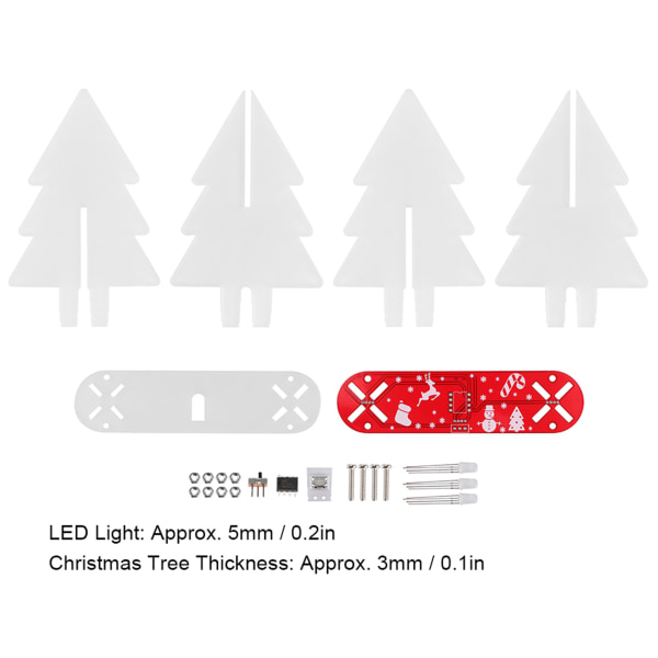 DIY 3-dimensionell julgran elektronisk LED-kretssats för