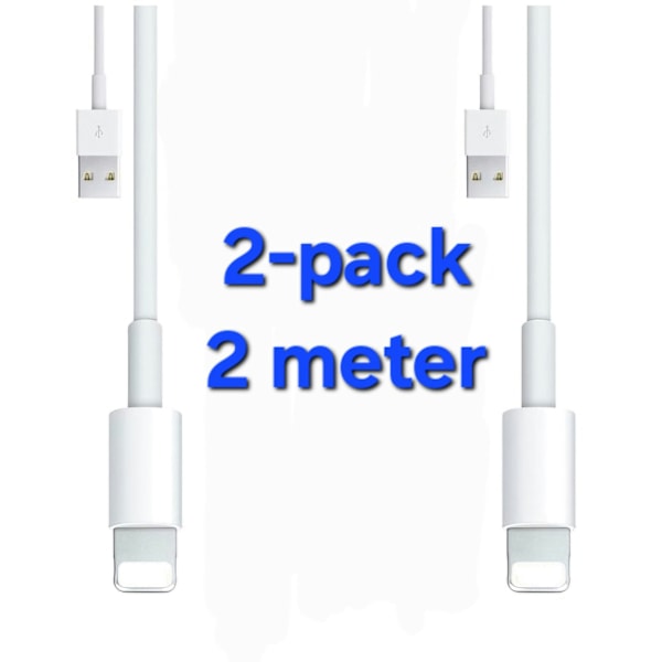 2-pack - Laddsladd Lightning iPhone 2ck. 2 meter