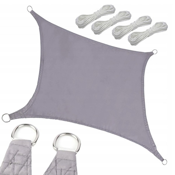 Solseil / Seilduk - Vanntett - 4x3 m Grey grå