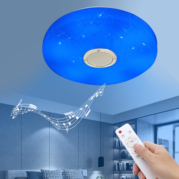36W 220V LED Intelligent Musik Takljus RGB Dimmer Funktion Fjärrkontroll + Telefon APP Kontrolllampa för sovrum Vardagsrum