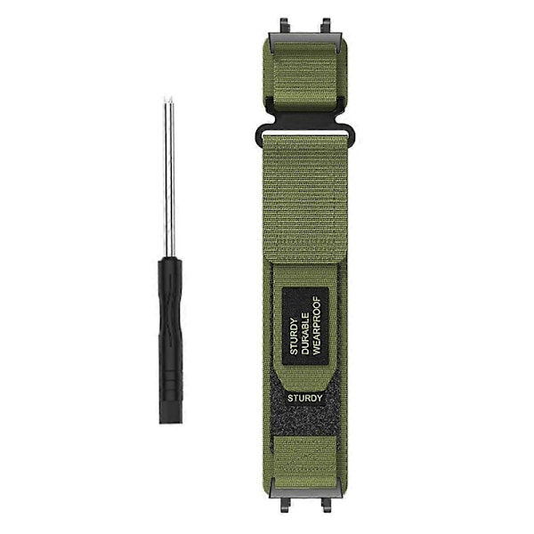 Yhteensopiva Huami Amazfit T-Rex 3 ulkokiipeilykellon kanssa rannekoru maaginen teippi hengittävä nylonhihna liitännällä epäviralliset alkuperäistarvikkeet Army Green