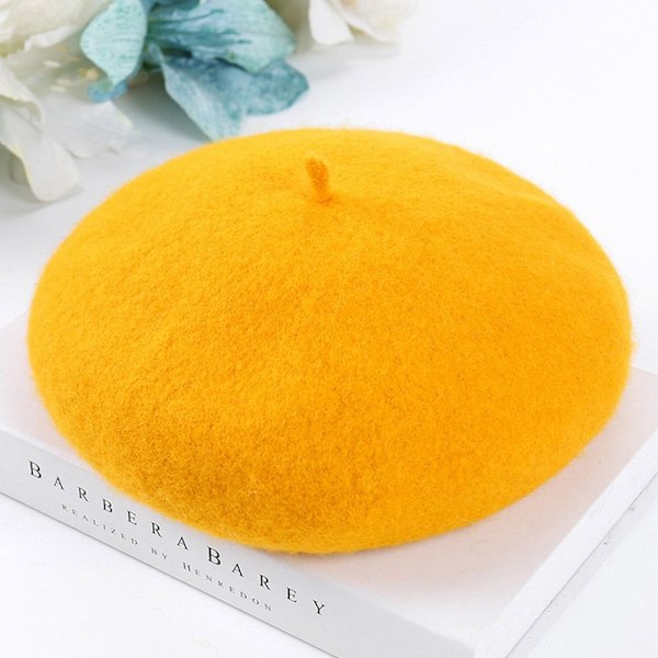 Ull Baskerhatt GUL - rea yellow