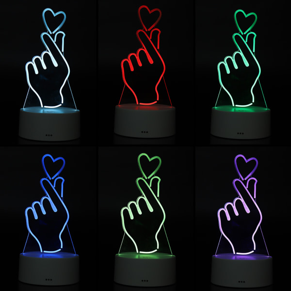 4,5V USB 3D Illusion Visual Night Lamp 7 Colors Touch Skrivbord