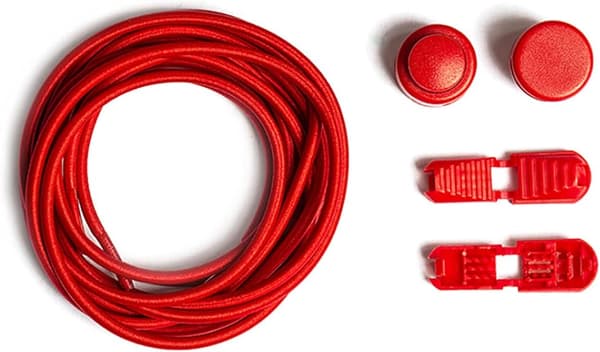 Elastiska skosnören 1 par för vuxna/barn, du behöver inte knyta elastiska låsskosnören (röd) red