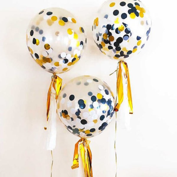 18-tums latexballonger , romantiska bröllopspaljetterballongtofsar för födelsedagsfestdekoration