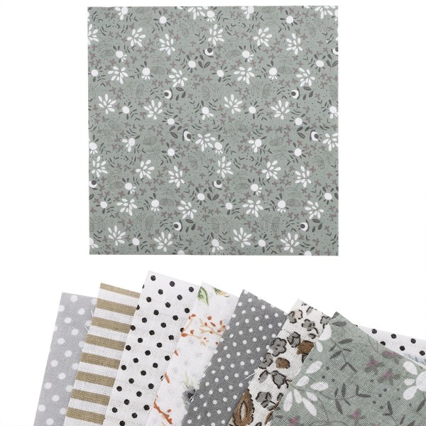 7 st 25*25 cm Bomullstyg DIY Assorted Squares Pre Cut Sängkläder Kit Quarters Bundle Grey Series