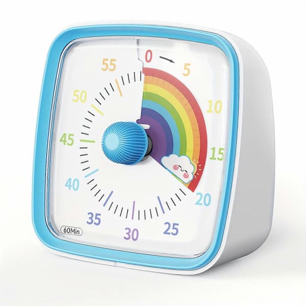 New Models Yunbaoit Rainbow Visual Timer - 60 Min Countdown, Night Light, Silent, Classroom & Kitchen Timer for Home, School & Office Pink
