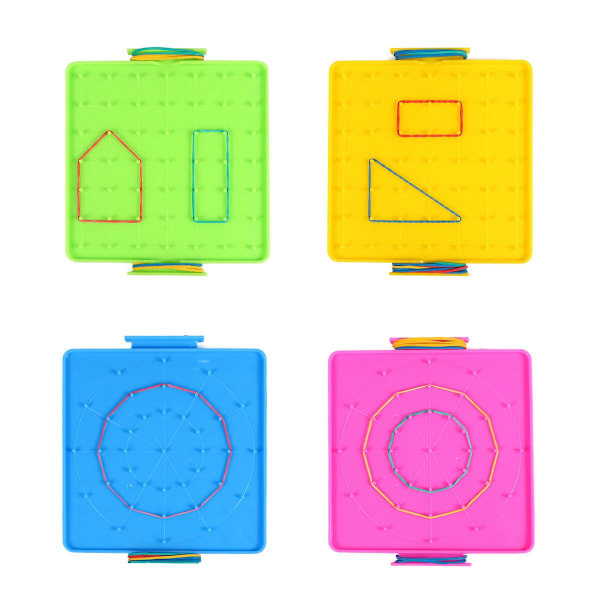 Plasttallrikar Lekset Geoboard Pegboard Matematik Leksaker (4 st)