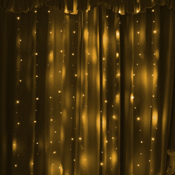 LED Fönster Gardin Fairy Lights för sovrum Trädgårdsfest Julfestival Dekor Varmvit