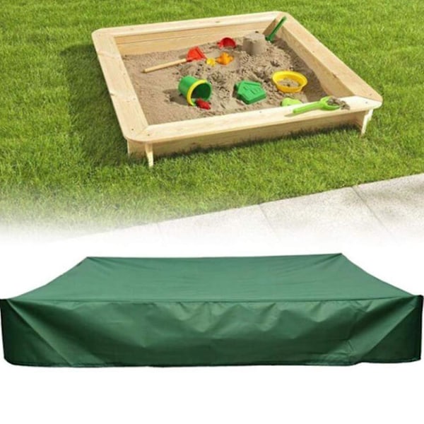 (Arbetardags-special!) Sandlådeskydd Vattentätt Dammtätt UV-skydd Fyrkantigt Poolskydd med Dragsko för Sandlåda, Leksaker och Möbler db Grön 150*150cm Green