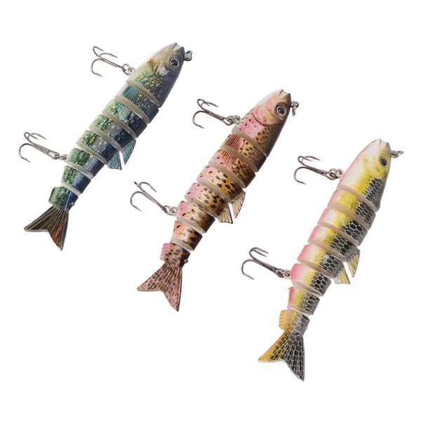 3st 24g Multi-ledade Swimbaits Set Långsamt Sjunkande Fiskedrag för Sötvatten Saltvatten