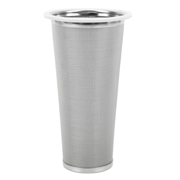 304 rostfritt stål Cold Brew Coffee Filter Cone Mesh med vit gummicirkel kaffebryggare för fruktdryck 8x15cm/3,1x5,9in