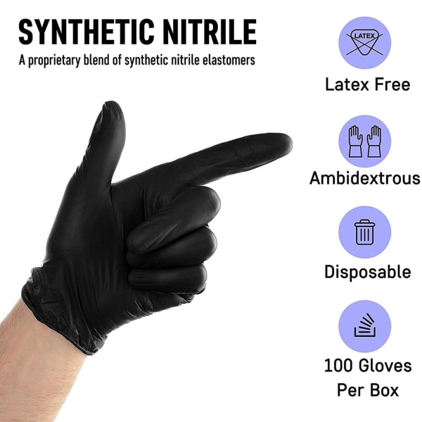100 ST Syntetiska nitrilhandskar Hushållshandskar Slitstarka nitrilhandskar för hemmabruk
