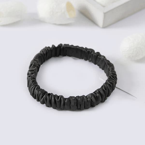 Silkescrunchies til kvinder, 2-pak Black