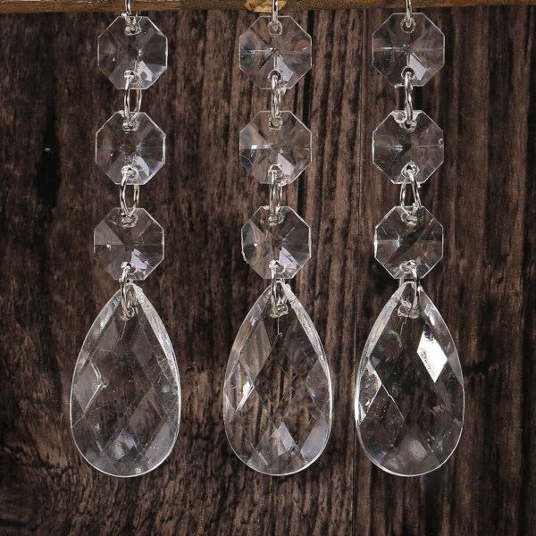 10 st Akrylkristallpärlor Hängande dekor Garland ljuskrona Bröllopsfest Hemdekoration #01