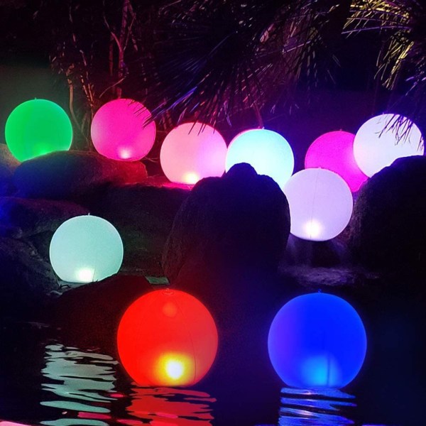 40 cm flytande poolljus LED flytande ljus överdimensionerad uppblåsbar glödande boll Trädgårdsdammen för trädgårdsdammen Festdekorationer