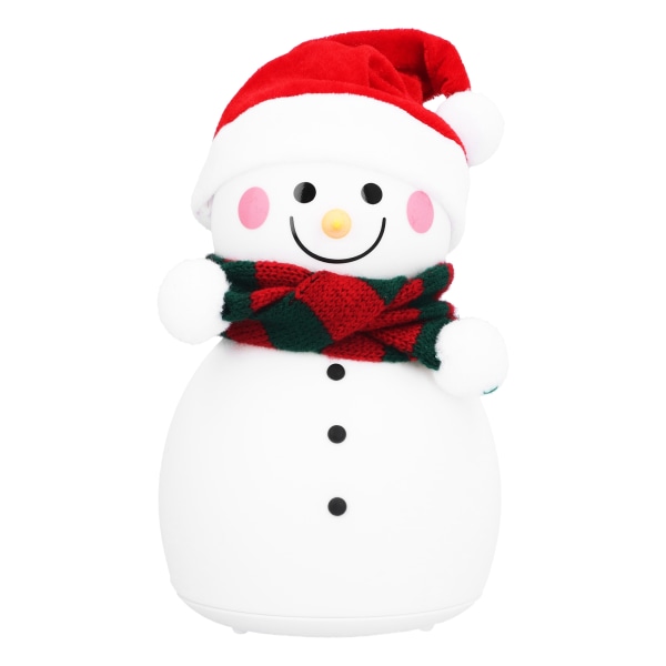 Söt Snowman Design Silikon Nattlampa USB Laddning Touch Control Färgglad musik sovljus