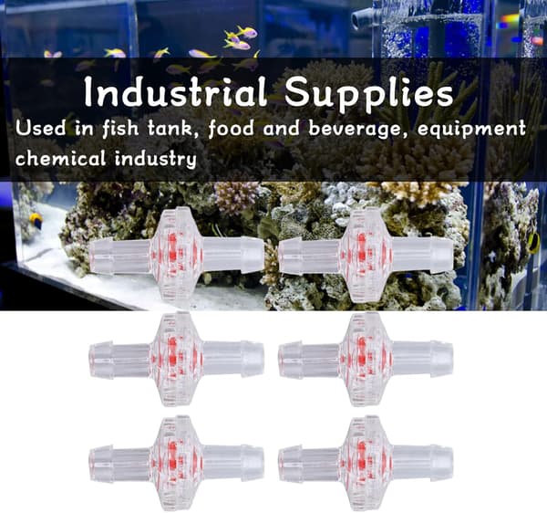 6 pieces 7mm check valves, PP plastic one-way check valve, one-way valve, ozone-resistant connection pipe with water stop diaphragm