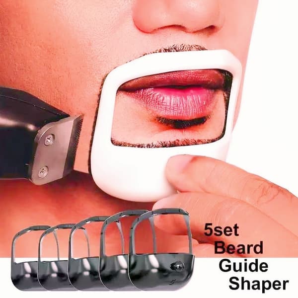 Beard Styling Template Kit, 5-Piece Beard and Goatee Styling Set Black