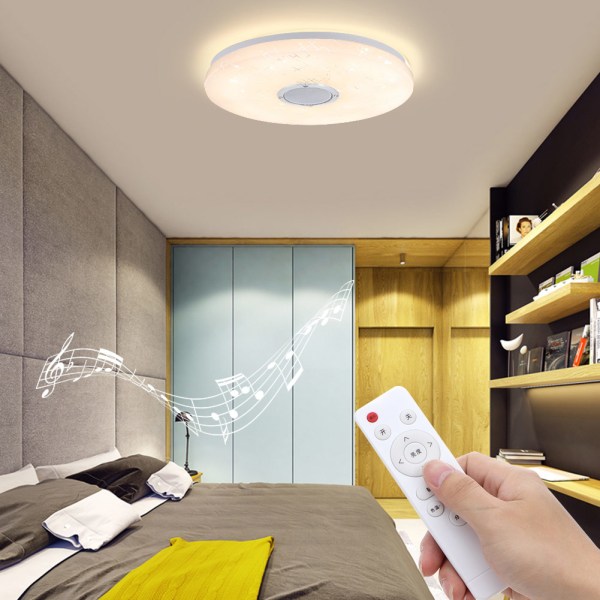 36W 220V LED Intelligent Musik Takljus RGB Dimmer Funktion Fjärrkontroll + Telefon APP Kontrolllampa för sovrum Vardagsrum