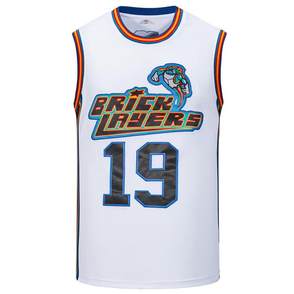 Basket Jersey Film 19. Vit Broderet Jersey Jersey Boldragt M