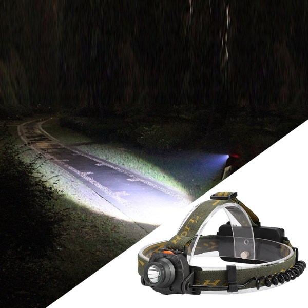 Hög ljus LED-strålkastarlampa Vattentät strålkastare Ficklampa för nattfiskecamping