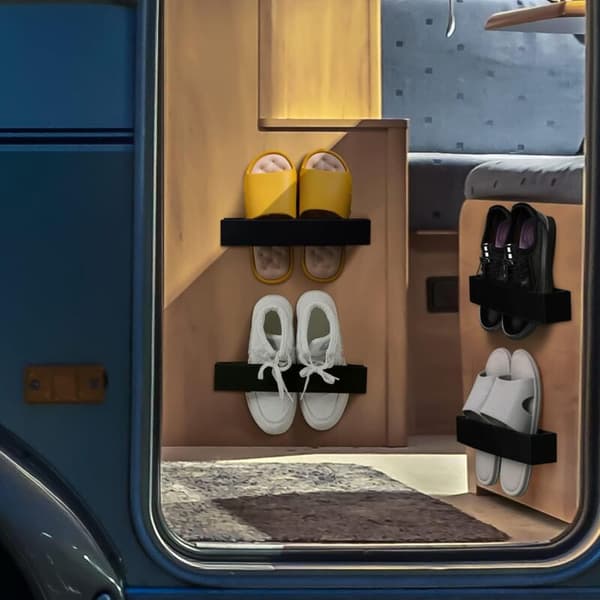 4-pack Adjustable Shoe Racks for Wall, Shoe Storage Organizer, RV Storage, Shoe Rack for Door