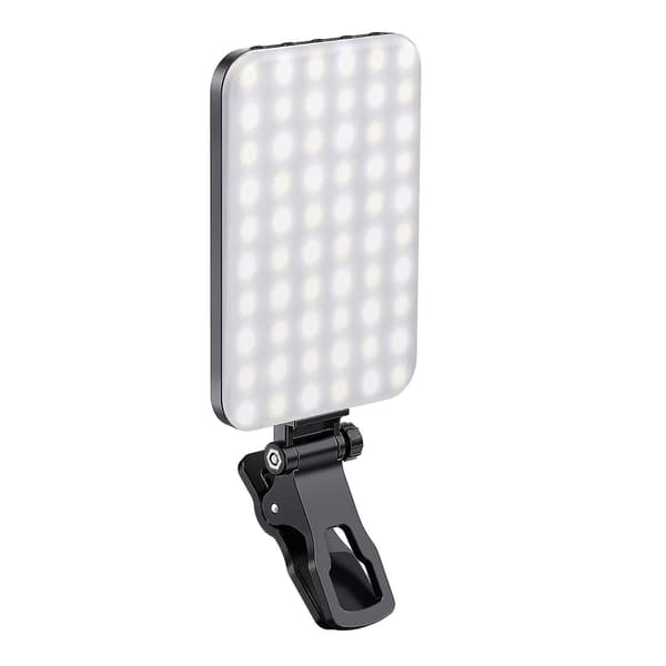 Selfie Light, 60 LED Rechargeable Phone Light with Clip, 3 Light & Infinite Adjustment Modes, 2000mAh Selfie Light