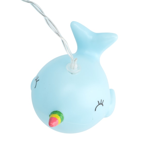 10 LED liten delfinformad plast blå strängljus 1,5 m/4,9 fot barnrumsdekoration