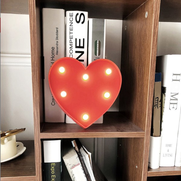 LED Nattljus Romantisk Hjärtform Dekorativ Lampa för Alla Hjärtans Dag Förslag Bekännelse Bröllop