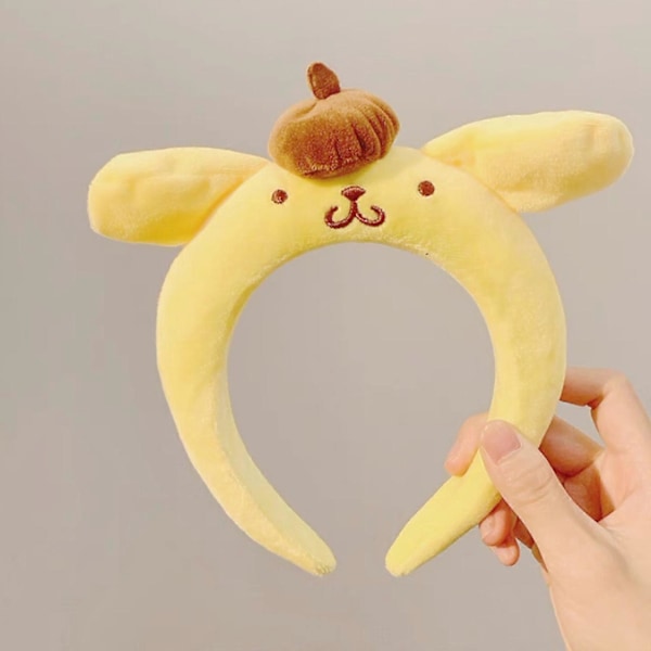 Kawaii Hårbånd Sanrio My Melody Kuromi Cinnamoroll Pompom Purin Hårtilbehør Anime Sød Tegneserie Plys Hovedbeklædning Piger Gave 4