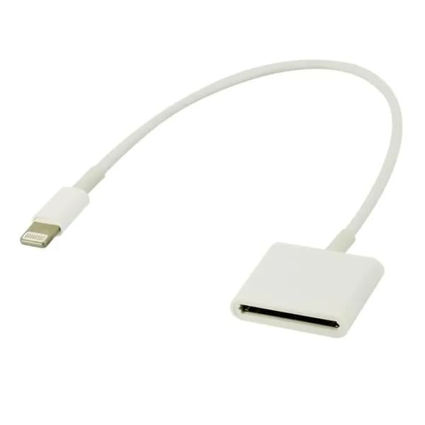 Lade- og synkroniseringsadapter - Apple - Lightning til 30-pin - Hvit - Kompatibel med iPhone, iPad, iPod