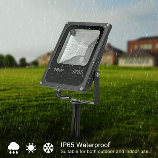 10W RGB LED Flood Light Remote Lawn Light Trädgård Innergård Landskap Pin Lamp Vattentät