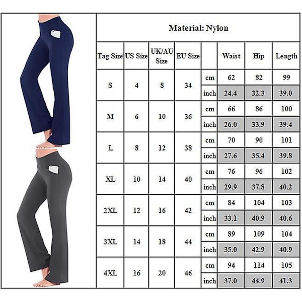 Dam Enfärgade Elastiska Yogabyxor med Hög Midja, Andningsbara Bekväma Byxor i Full Längd med Vida Ben, Sommar Casual Utsvängda Byxor Grå L Grey