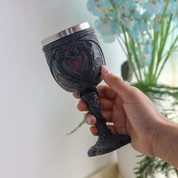 Middelalderligt Dobbelt Drage Vinglas - Valentinsdag Dungeons & Dragons Tema