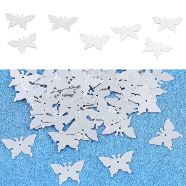 300 st Fjärilar Form Bröllopsfirande Dekorativt bord sprider Konfetti  Tillbehör Silver 53c2 | Fyndiq