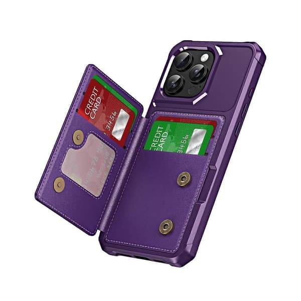 Horisontellt Flip Kortfack Läder Telefonfodral For iPhone 16 Pro