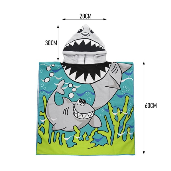Barn-badduk med huva Mjuk mikrofiberhandduk Strandhanddukar Tecknad printed badlakan för flicka Pojke Barn