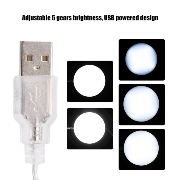 USB driven 10LED-spegellampor Dimbar sminklampa för festbarbröllop